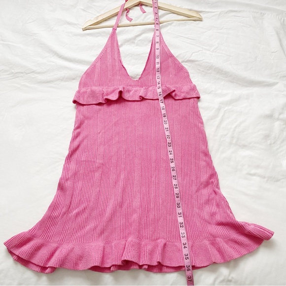 NWT Cider Hot Pink Barbiecore Halter Dress - Picture 3 of 8